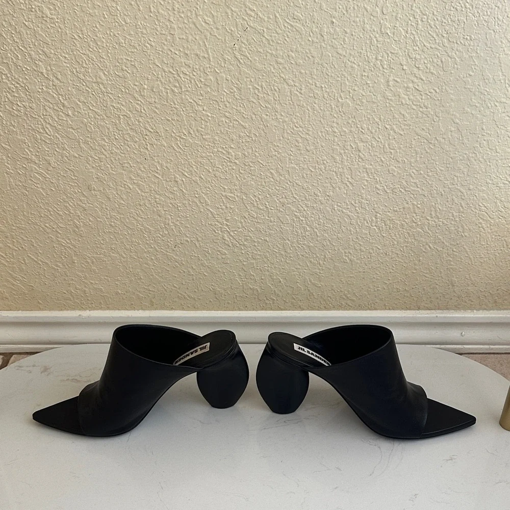 Jil Sander Architectural Heel Napa Leather Mule - Picture 3 of 9